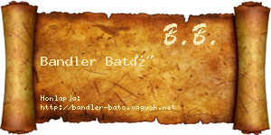 Bandler Bató névjegykártya